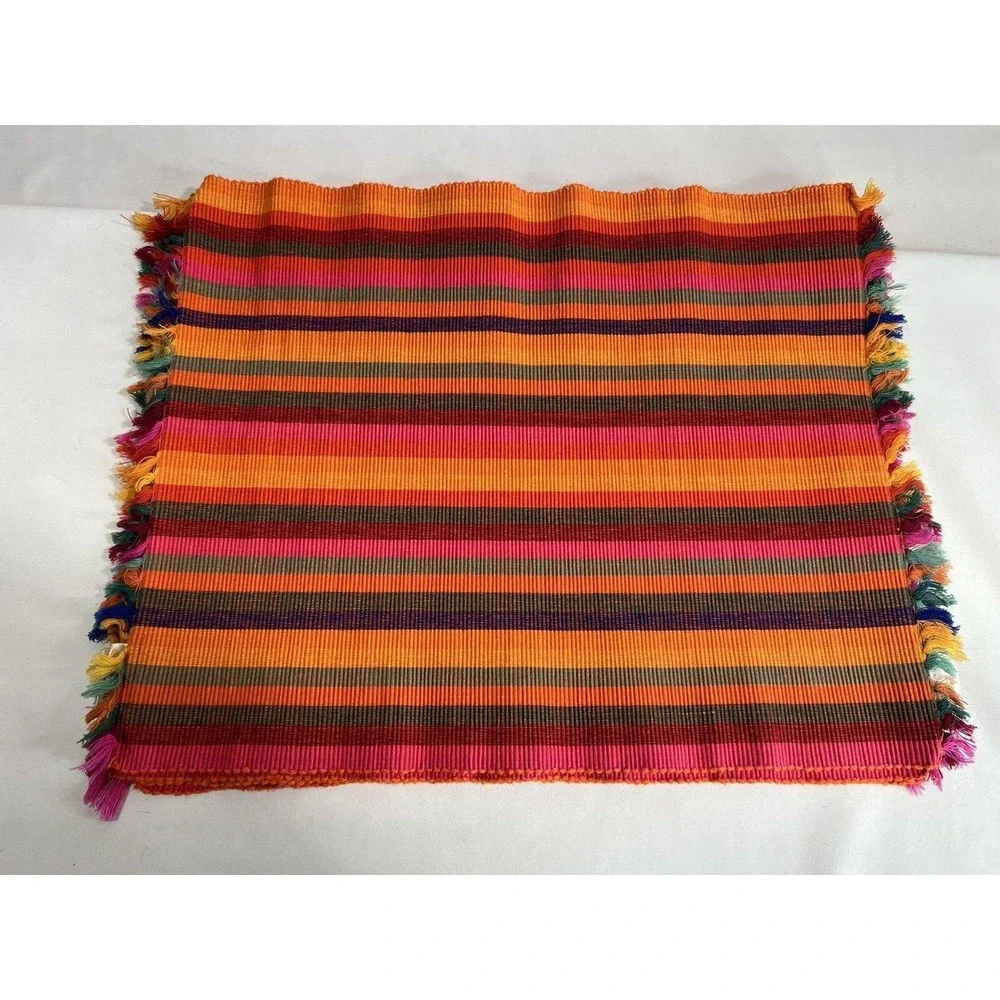 Crate And Barrel Placemats Set Of 4 Fiesta Stripe Cottagecore Table Decor